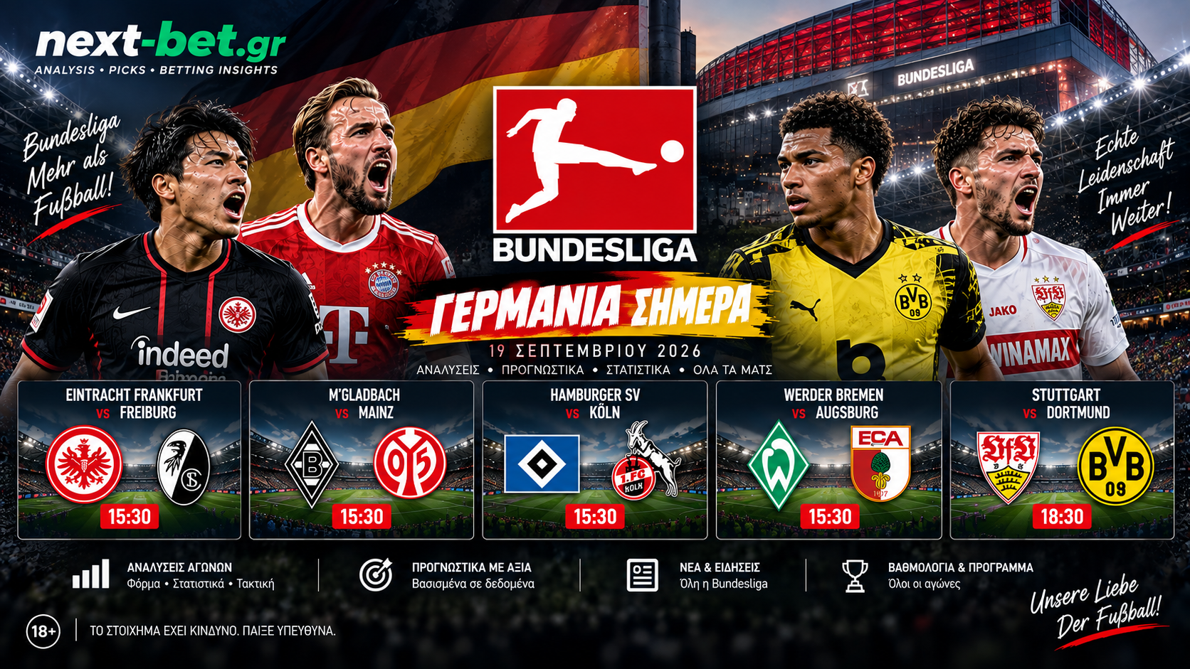 Bundesliga 19/09/2026: Analysi, Picks & Value sta σημερινά ματς