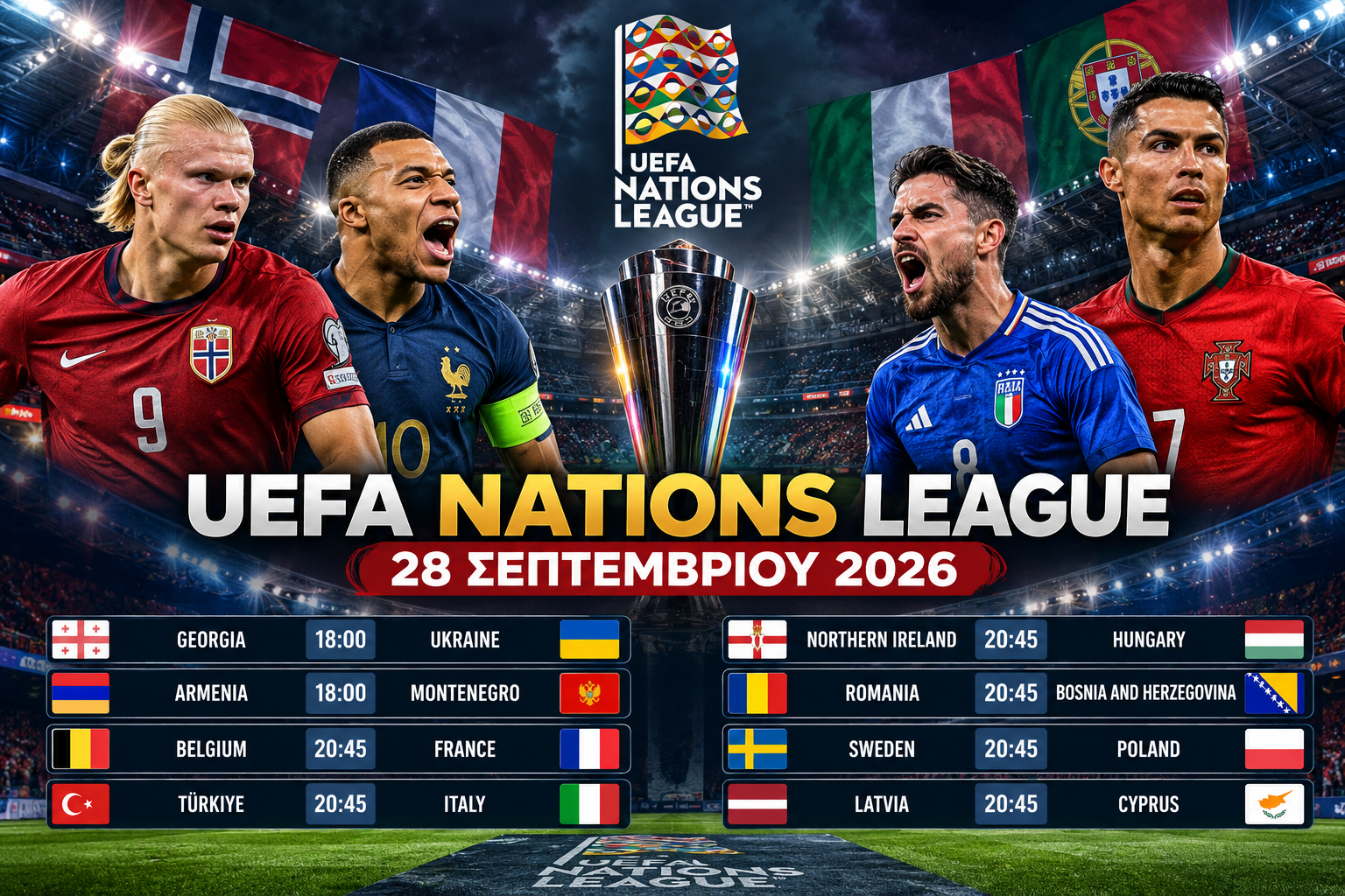 UEFA Nations League 28/09/2026: Αναλύσεις και Προγνωστικά
