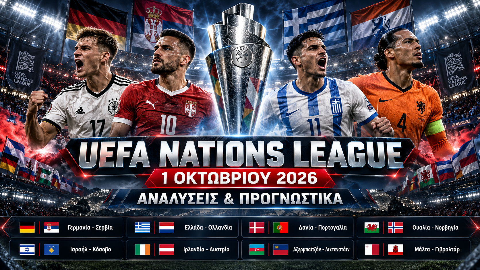 Nations League 01/10/2026: Αναλύσεις & Προγνωστικά